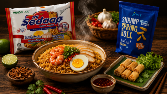 Crispy Shrimp Spring Rolls and Mi Sedaap Noodles for the Perfect Meal Combo