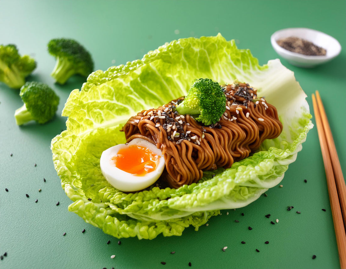 Spicy Chicken Korean Noodle Lettuce Wraps